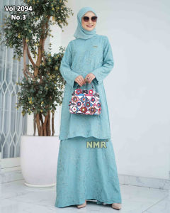 NMR Gamis Malaysia Cerutty Bordir Vol 2094-3 (Resleting Belakang)