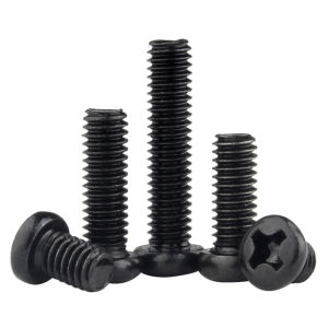 Black Zinc Carbon Steel Cross Phillips Round Pan Head Machine Screw Bolt M3 M3.5 M4 M5