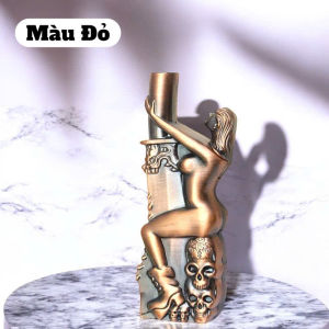 ( HCM SIÊU TỐC ) Bật khè hình cô gái ôm trụ kim loại ngồi trên đầu lâu size 8cm mẫu sưu tầm hay trưng bày