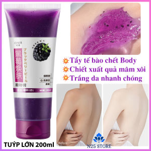 Gel Tẩy Tế Bào Chết Toàn Thân Kết Hợp Sữa Tắm Ginbi 200ml Chiết Xuất Quả Mâm Xôi Đen Than Tre – Loại Bỏ Tế Bào Chết Dưỡng Trắng Da An Toàn Hiệu Quả Dưỡng Ẩm