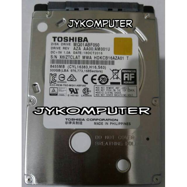 HDD internal laptop Toshiba 500Gb sata HD Hardisk Notebook 500 GB