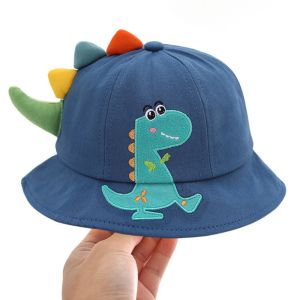 CANICECA Cartoon Dinosaur Baby Bucket Hat 3D Sun Protection Kids Panama Sun Hats Cute Kids Wide Brim 3D Cartoon Hat Summer Season