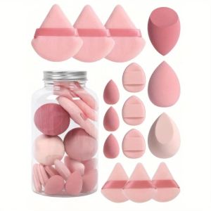 14/15pcs of Foundation Make-Up Set Beauty Egg and Powder Puff Can Be Used Wet or Dry To Create Thin and Flawless Foundation