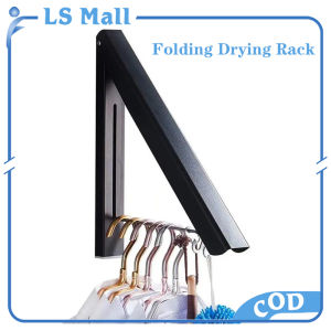 Retractable Clothes Rack Wall Mounted Folding Drying Rack Hidden Clothes Rack for Laundry Indoor
