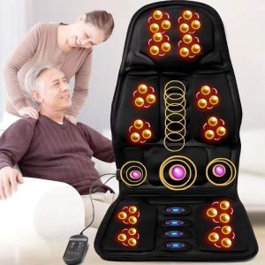 EODKUS Electric Heating Massage Cushion Infrared Vibrating Massage Chair Pad Device Full Body Back Massager Car