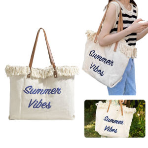 Mens Trendy Canvas Tote Bag with Adjustable Strap and Multiple Pockets for Convenience