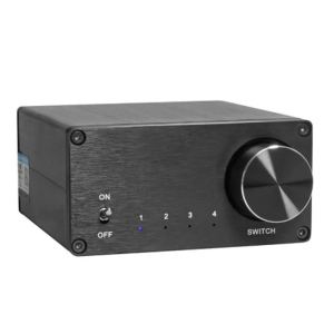 btnx Stereo Audio Signal Selector with Lossless Sound Quality - 4 In 1 Out Audio Switcher P9M4Y