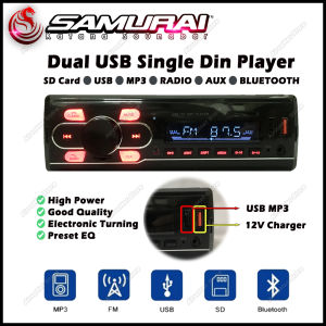 🐲 Samuraikatana Car Stereo Audio SIngle Din Bluetooth MP3 Player FM Receiver Remote Control AUX/USB/TF Card Radio Kereta Ready Stock Easy Install