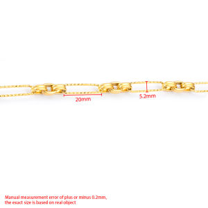 Stainless Steel Double Circle Chain 18k Gold Flash Square Chain Jewelry diy Necklace Bracelet Accessories