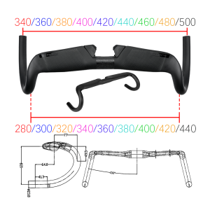 BALUGOE Gravel bike Handle carbon handlebar road bicycle Handlebar 12 Degree Outward expansion 340/360/380/400/420/440mm