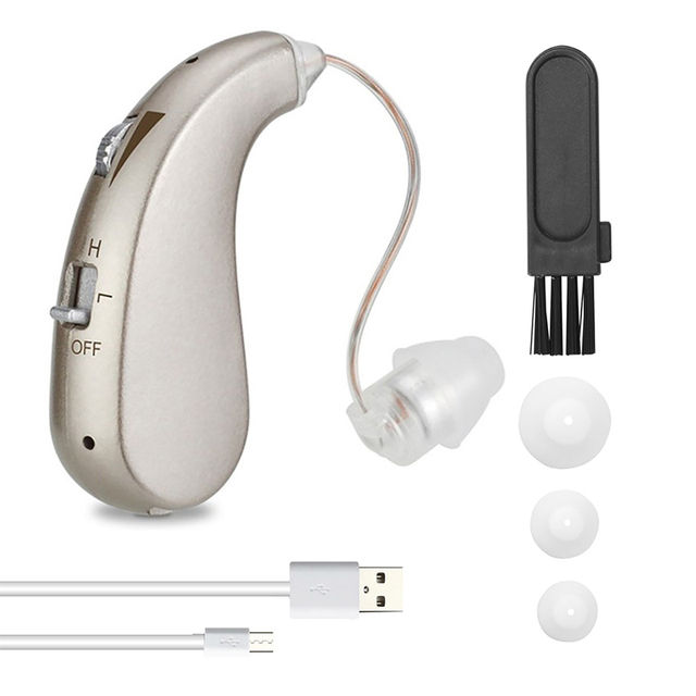 Digital Rechargeable Hearing Aid Wireless Mini Hearing Amplifier Invisible Bte Ear Aids Smart 4725