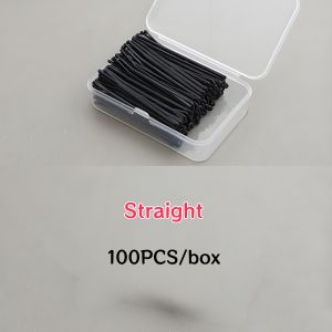 100PCS/Box Simple Black Straight Clip Wavy Hairpin Curved Hairpin Headdress Fixed Hairpin Female Bangs Clip Gift