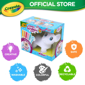 Crayola Scribble Scrubbie Jumbo Pet - Wilbur - 1 Figurine & 5 Markers - Safe & Non Toxic - For Age 3+