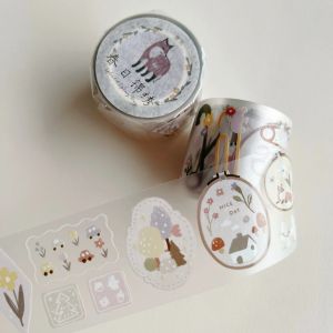 YiEr Studio Vintage Spring Embroidery WashiTape DIY Card Making Scrapbooking Plan Decorative Sticker2026