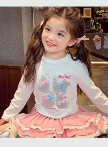 Twinkle Margie Baju Atasan Lengan Panjang Motif Kucing Lucu Anak Perempuan