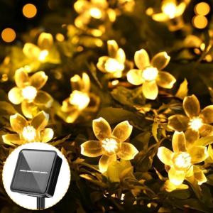 Outdoor Waterproof Solar Lamp Flower String Lights 5M 6.5M 7M Multicolor Cherry Blossom Fairy Lights Garden Wedding Christmas Decor