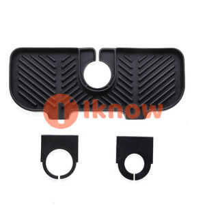 I know 【27*11cm】New Universal Faucet Splash Guard Mat Double-aperture Sink Drain Rack Anti-splash Anti-water for kitchen bathroom