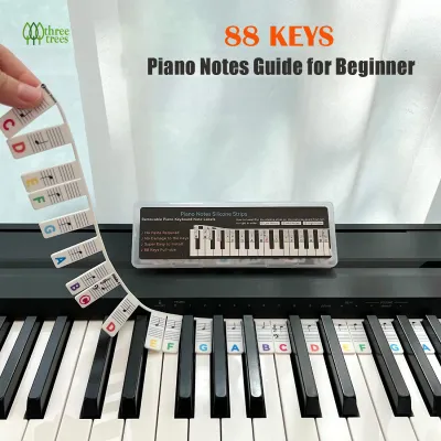 Piano Note Labels for Keyboard 88 Keys / 61 Keys Silicone Piano Guide Strips Removable Reusable Piano Learning Aid for Beginners Kids Adults Piano Key Stickers Alternative