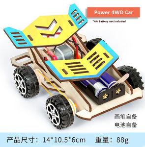 STEM Wooden Toy Solar Robot Science DIY Experiment Education Electric Magnetic Voice Control Toys 165
