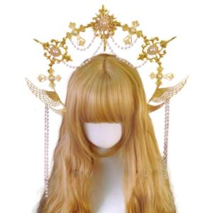 Halos Crowns Marys Goddesses Headband Goddesses Headpiece Headdress Tiaras Crowns Halloween Cosplay Wedding Costume