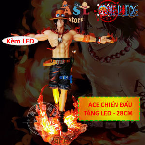 Mô Hình One Piece Portgas D Ace hỏa quyền đứng dang tay - Cao 27cm -1 bảng logo hình team râu trắng - ASL Store