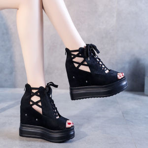 Sandal Đế Xuồng Siêu Nhẹ Cao 11CM Thắt Dây X449-333