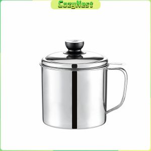 C.N. 1.3L Stainless Steel Oil Strainer Large Capacity Oil Filter Pot