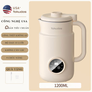 Máy làm sữa hạt mini Yokudos dung tích 1200ml đa chức năng công suất 600W dùng xay nấu cháo nấu nước. Bảo hành 2 năm lỗi 1 đổi 1 7 ngày