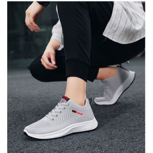 Korean fashion sports shoes mens running shoes 2023 new casual travel breathable round toe flat four seasons sports shoes