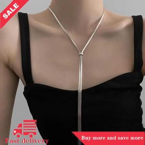 [COD] Thời trang dài rắn xương Chuỗi vòng cổ cho phụ nữ cô gái hip hop kéo dài tua Áo len Chuỗi vòng cổ tiệc trang sức