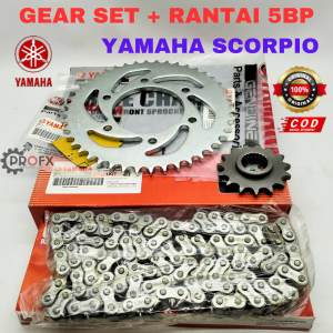 GEAR RANTAI SET SCORPIO YAMAHA 5BP KUALITAS ORIGINAL ASLI YGP GER GIR GIAR RABTE LANTAI LANTE