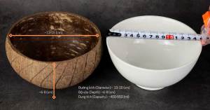 IHàng chuẩn xuấtI - Bát/Tô gáo dừa khắc hoa văn - Hoa văn giao ngẫu nhiên