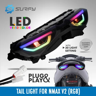 CR7 Nmax V2 Tail Light LED VIVID Color 30 Light Setting RGB Plug And Play