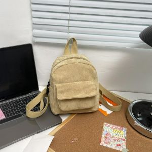 WYK151 Tas Ransel Wanita Corduroy Plain Backpack Impor TKM