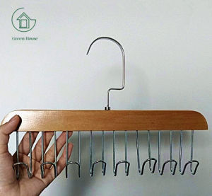 GreenHouse ที่แขวนไม้เนื้อแข็ง ไม้แขวนประหยัดพื้นที่ ไม้แขวนรูปคลื่น ตะขอไม้แขวนผ้าพันคอ ไม้แขวนเสื้อกล้าม ไม้แขวนเสื้อใน