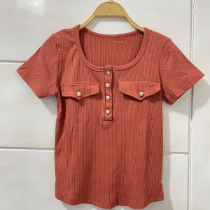 Blouse Pocket Knit Wanita / Atasan Pocket Knit Wanita 5046