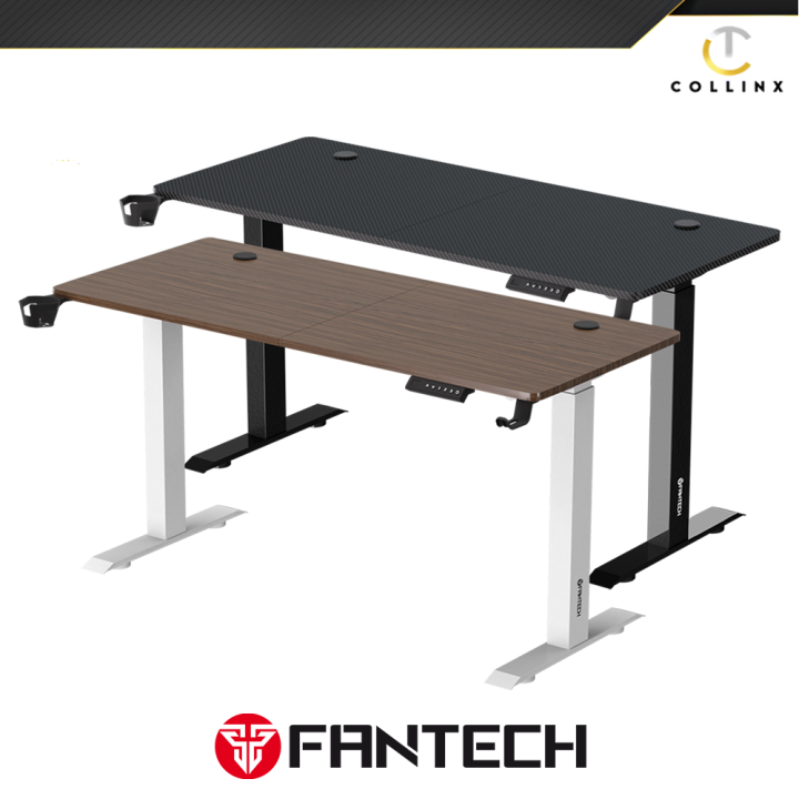 Gaming and Office Table Adjustable Rising Desk Black White With