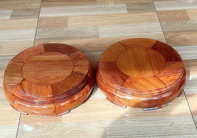 Kỷ Tròn Đế Tượng Đôn gỗ Hương Cỡ từ 10 cm đến 26 cm Cao 6 cm