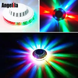 Angelila LED Sunflower Music Disco Party Stage Light Multi Colors Strobe UFO Lamp Light Colorful RGB Lighting for DJ Karaoke & Electronic Music