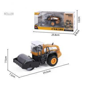 【WJ】1:55 Childrens beach toy alloy diecast engineering car set excavator simulation inertial toy car boy forklift trunk snowplows roller model for baby kids toy car