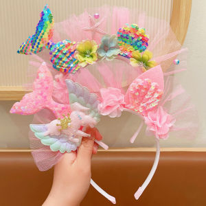 【Moucter】ที่คาดผม เลื่อม หางนางเงือก สไตล์เกาหลี ล้างหน้า ที่คาดผม แฟชั่น เด็กผู้หญิง เครื่องประดับผม