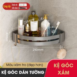 Kệ Góc Nhà Tắm Dán Tường Cao Cấp Hợp Kim Nhôm Chống Gỉ Chịu Lực Tốt Lắp Đặt Dễ Dàng Để Đồ Tiện Lợi Đa Năng