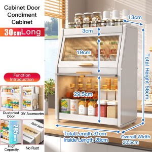 Kitchen cabinet Double Tier Multi-Functional Storage Rack Sealed Seasoning Rack Dust