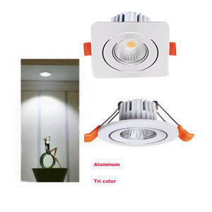 Recessed Mini 3 Colors Downlight Square Round Spotlight Eyeball Down Lamp Tri Color