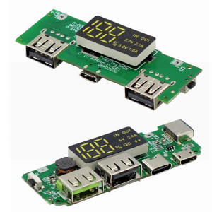 18650 bảng sạc USB kép đầu ra sạc di động Module 5V 2.4A/2A 1A với overcharge và shortcircuit bảo vệ