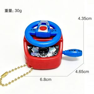 CreativeSimulation Steering Wheel Keychain Shiftable Driving Fidget Toy with Turn Signal Light Sound & Press Horn for Kids