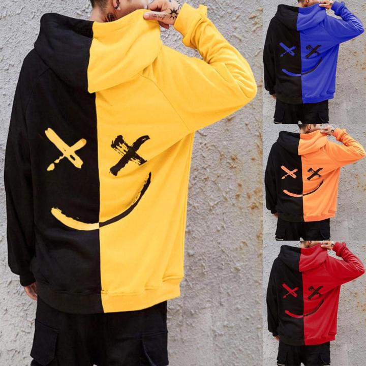 2020 Fall Winter Men Hoodies Sweatshirts Smile Print Headwear