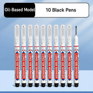 10PC Long Head Marker Pen 4 Colors Multi-purpose Waterproof Pen Bathroom Woodworking Decoration Deep Hole Markers Pens