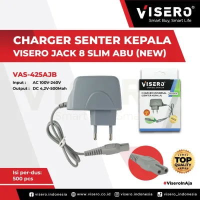 Charger Senter Kepala 2 Lubang Luby Surya / Charger Senter angka 8 SLIM