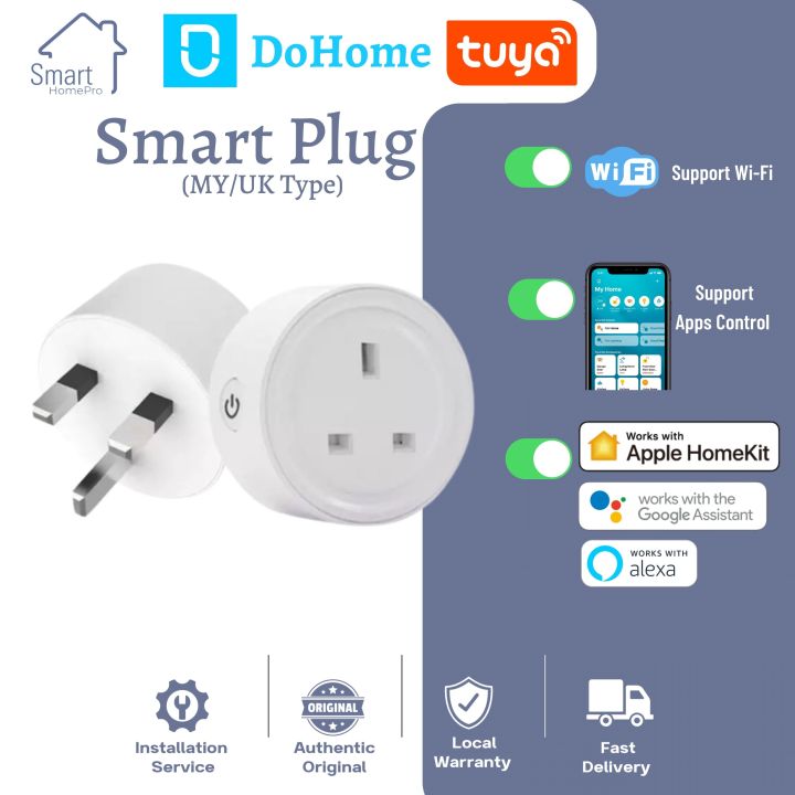 DoHome Homekit Smart Plug Wifi Version(My/Uk type) Works With Apple